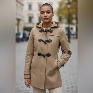 Laundry by Design Tan Toggle Hooded Rain Coat Spring Jacket